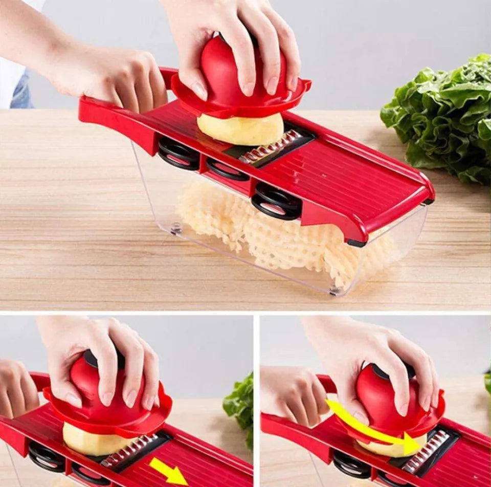 6 in 1 Multifunctional Vegetable Cutter & Slicer | Mandoline Chopper, Grater, Peeler for Potato, Carrot, Cheese & Kitchen Use