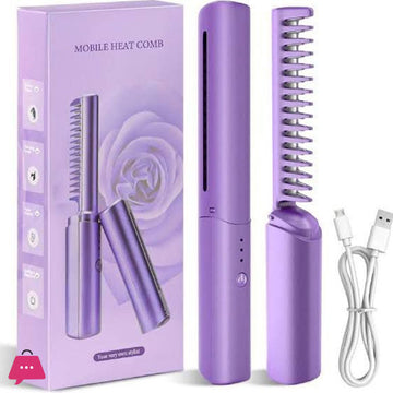 Portable Mini Heat Comb – Cordless Handheld Hair Straightening Comb for Travel & Quick Styling Portable Mini Heat Comb – Cordless Handheld Hair Straightening Comb for Travel & Quick Styling