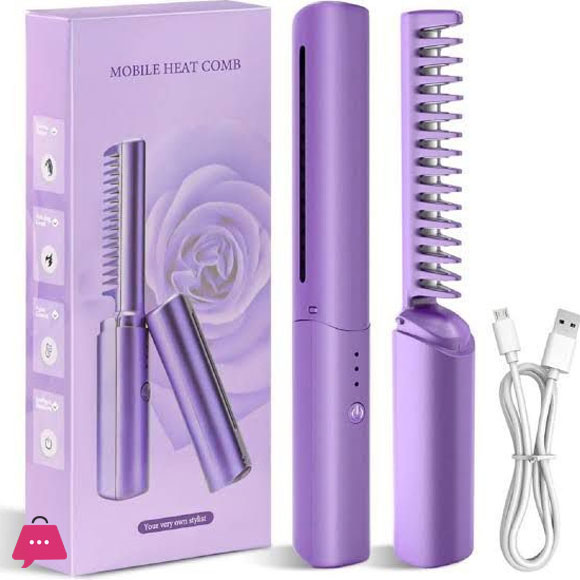 Portable Mini Heat Comb – Cordless Handheld Hair Straightening Comb for Travel & Quick Styling Portable Mini Heat Comb – Cordless Handheld Hair Straightening Comb for Travel & Quick Styling