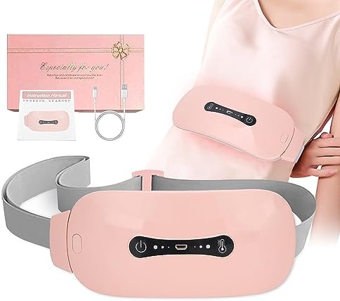 Period Pain Relief Heating Belt | Portable Electric Menstrual Cramp Massager with 3 Heat Levels & 4 Modes for Women & Girls