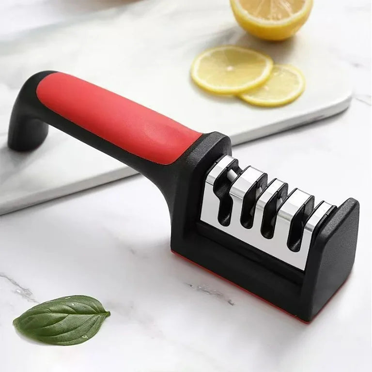 3-in-1 Professional Knife & Scissor Sharpener | Manual Adjustable Blade Sharpening Tool with Ceramic Slots for All Knives 3-in-1 Professional Knife & Scissor Sharpener | Manual Adjustable Blade Sharpening Tool with Ceramic Slots for All Knives
