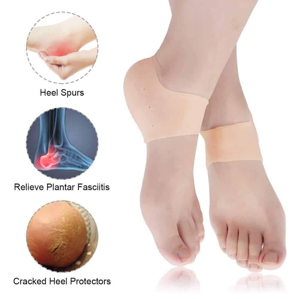 Half Heel Pads for Cracked Heels – Soft Silicone Cushion Support, Pain Relief & Comfort (1 Pair)
