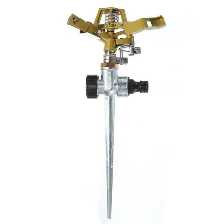 3/4″ Brass Impact Sprinkler Metal with Spike Lawn Grass – 360 Degree Adjustable Rotating Water Nozzle Impulse Sprayer For Water Irrigation/Sprinkler System tools