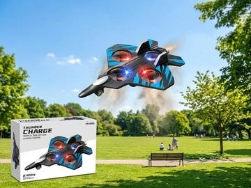 Thunder Charge VTOL RC Flying Fighter Drone – 2.4GHz Remote Control, LED Lights
