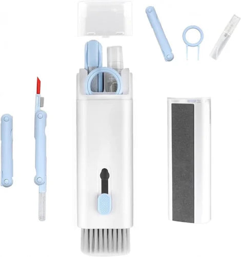 7 in 1 Keyboard & Earphone Cleaning Kit | Laptop, MacBook, Tablet & Screen Dust Brush with Airpod Cleaner Pen, Key Puller & Spray Bottle