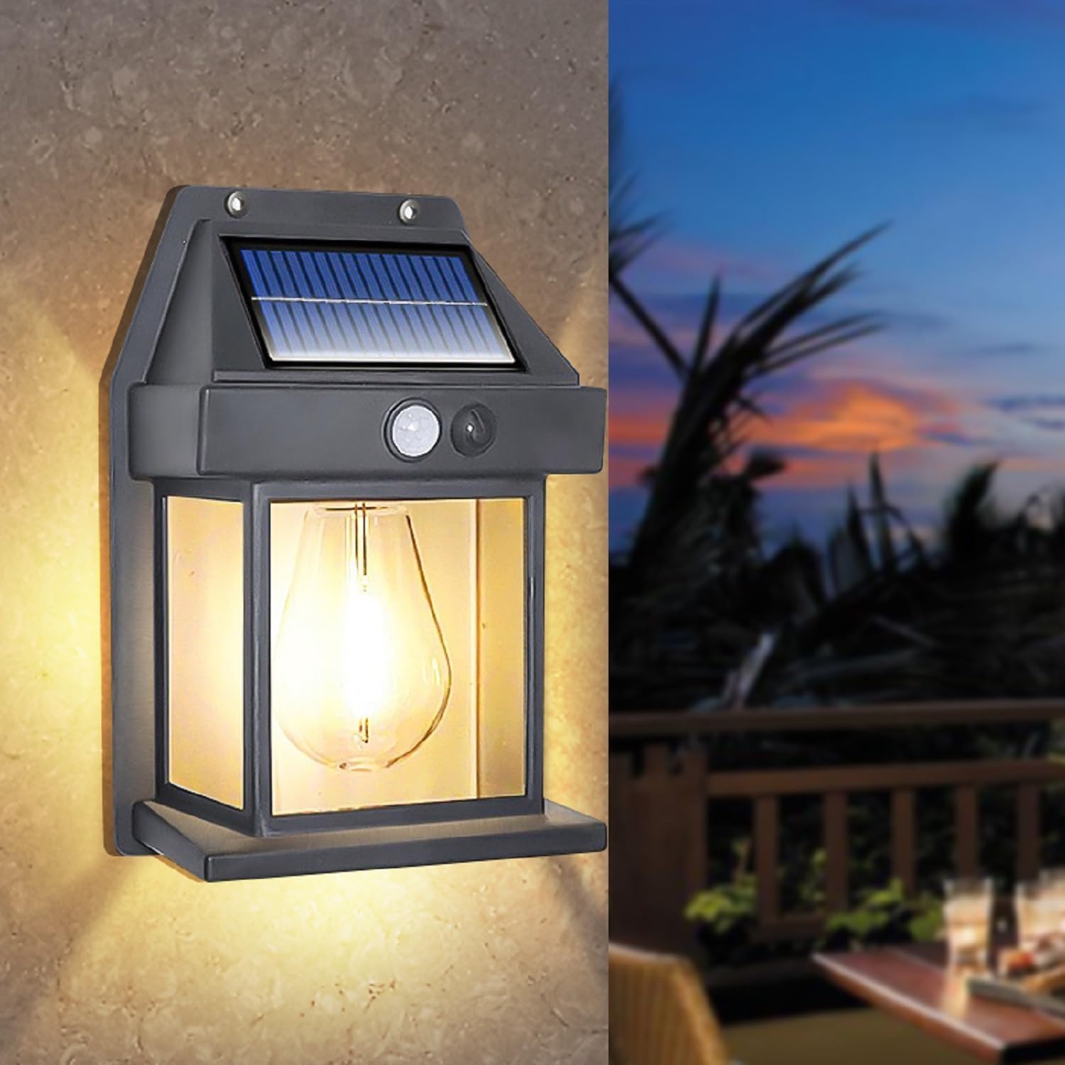 Solar Induction Wall Lamp Waterproof Garden Sensor Light