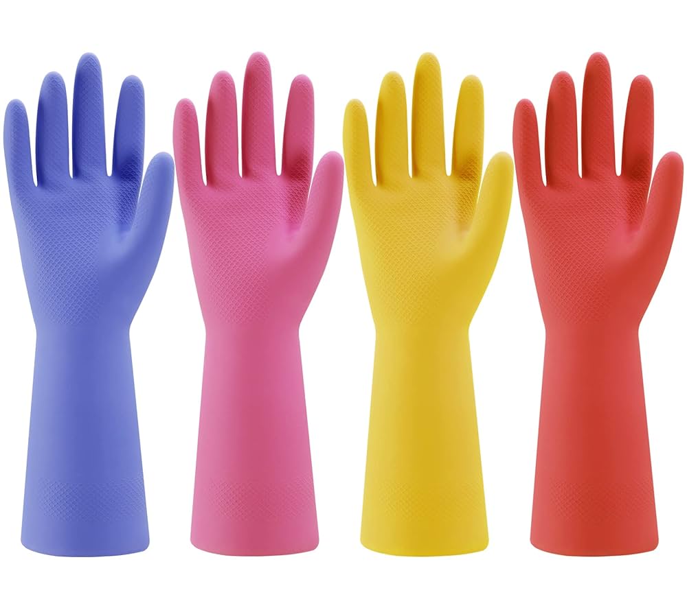 Multipurpose Natural Rubber Safety Gloves – Durable Hand Protection for Cleaning, Dishwashing, Gardening & Household Use