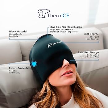 Headache & Migraine Relief Cap with Gel Beads | Hot & Cold Therapy Ice Cap for Headache, Migraine, Stress & Pressure Pain Relief