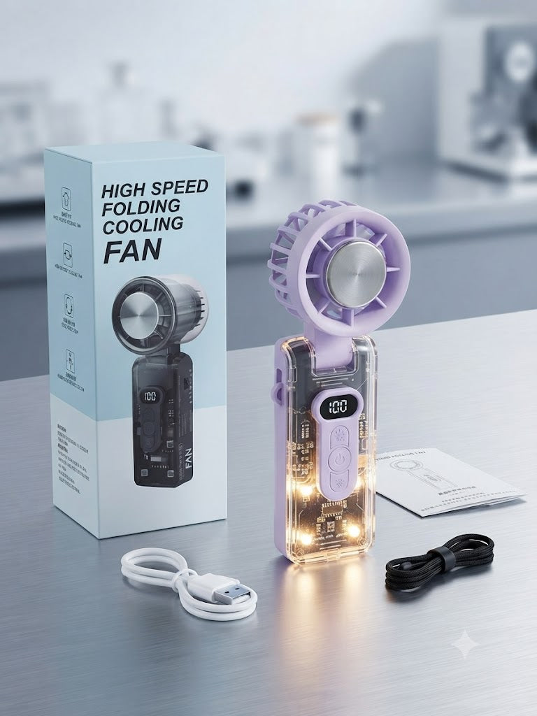 Semiconductor Turbo Fan – High-Speed Handheld Cooling Fan with Infinite Speed Settings