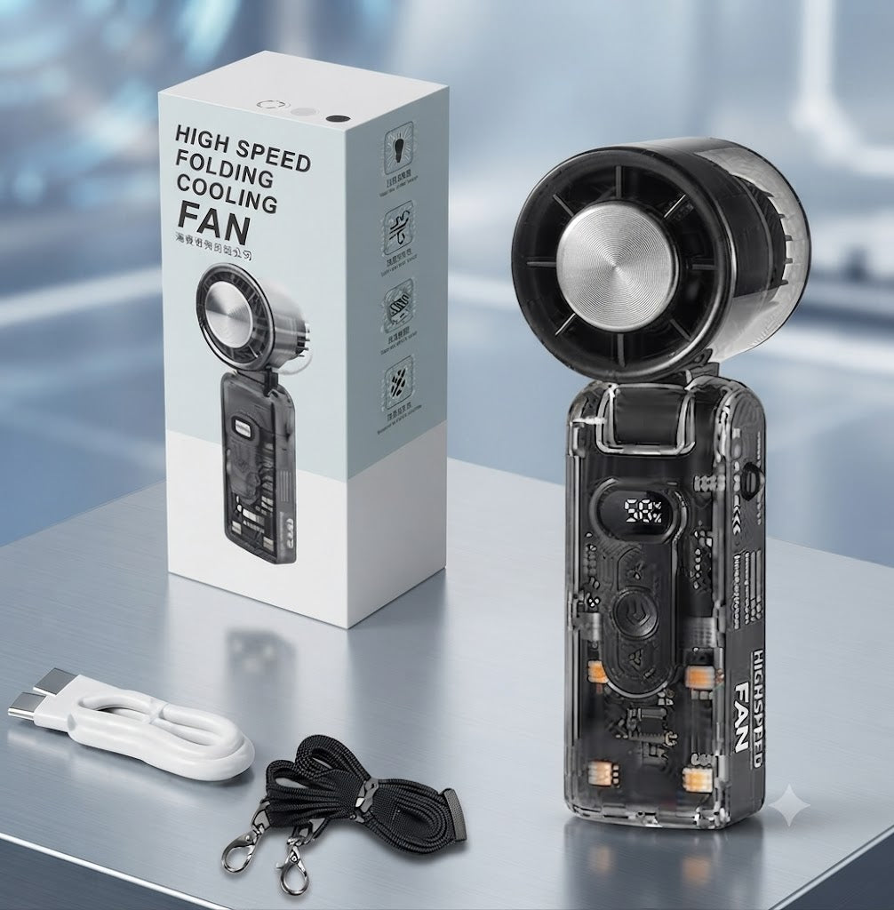 Semiconductor Turbo Fan – High-Speed Handheld Cooling Fan with Infinite Speed Settings
