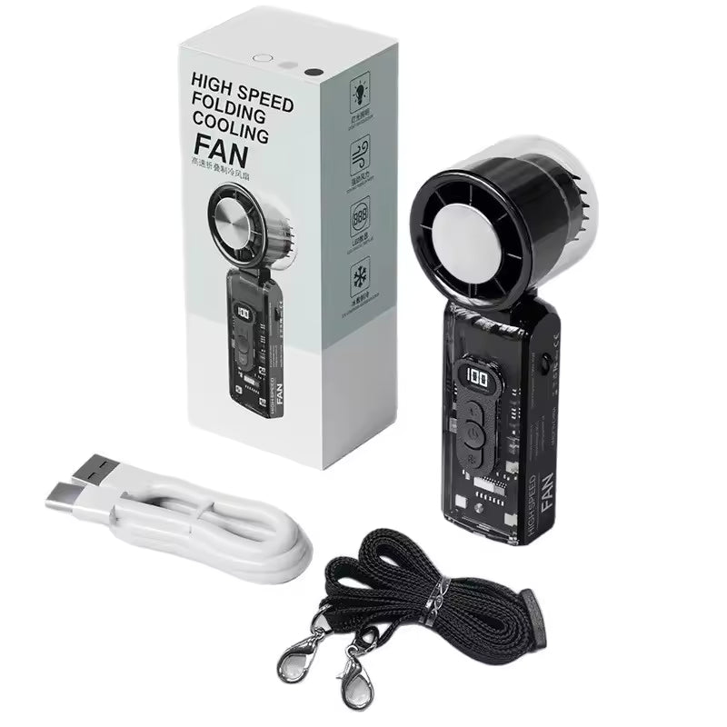 Semiconductor Turbo Fan – High-Speed Handheld Cooling Fan with Infinite Speed Settings