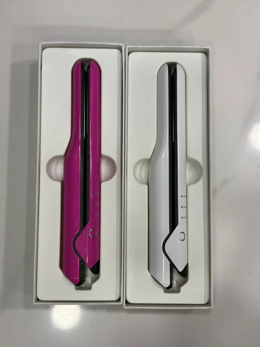 Cordless Rechargeable Hair Straightener SD-07 | 4000mAh | 320°F–400°F | Pink & White