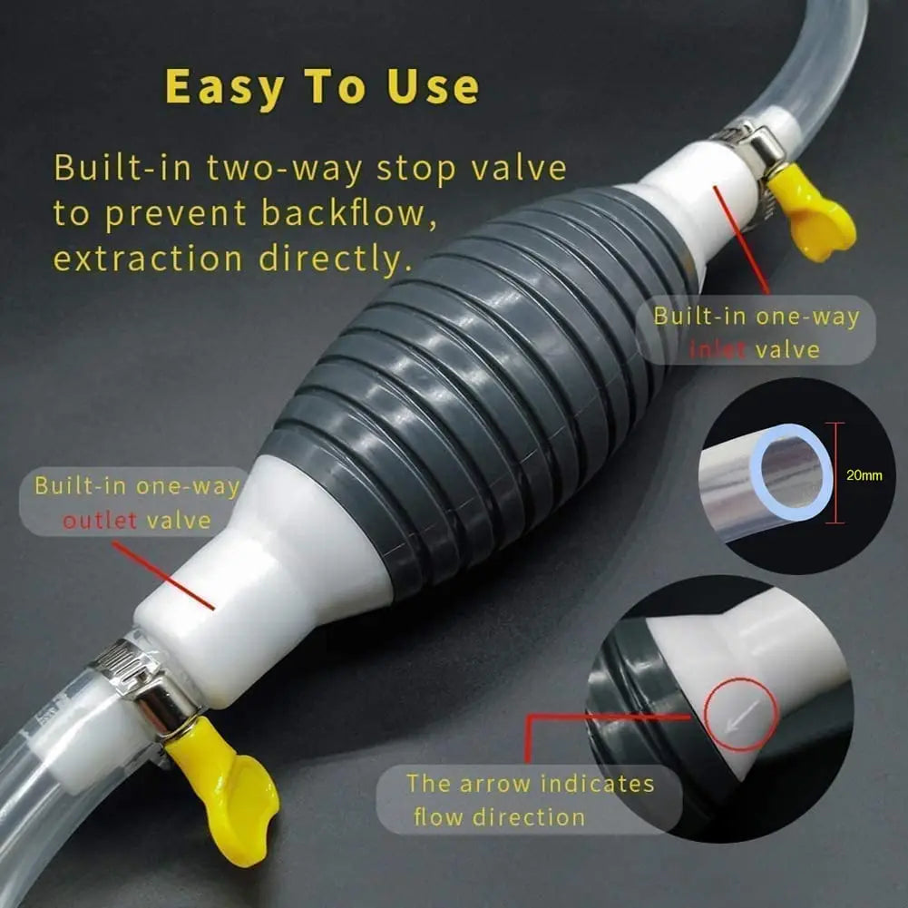 High Flow Manual Hand Fuel Pump – Multi-Purpose Petrol, Oil & Water Siphon Liquid Transfer Pump