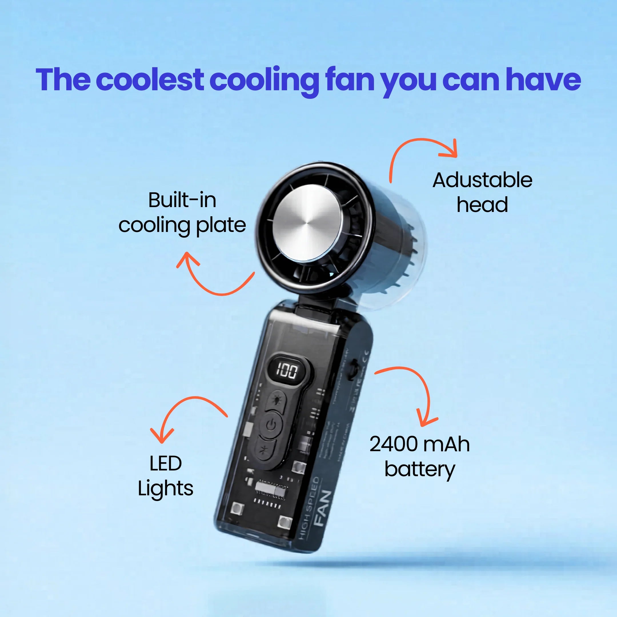 Semiconductor Turbo Fan – High-Speed Handheld Cooling Fan with Infinite Speed Settings