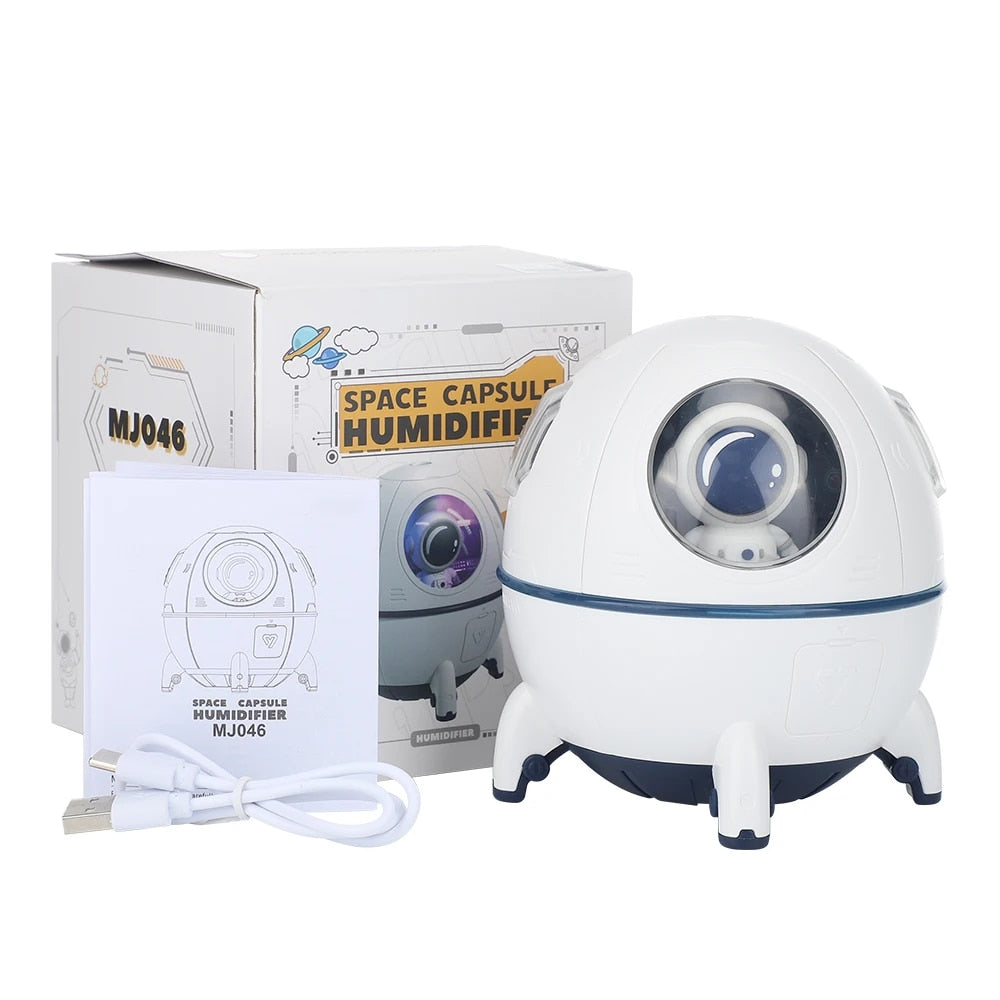 Astronaut Space Capsule Air Humidifier, Ultrasonic Cool Mist Aromatherapy Water Diffuser, Portable Mini Humidifier