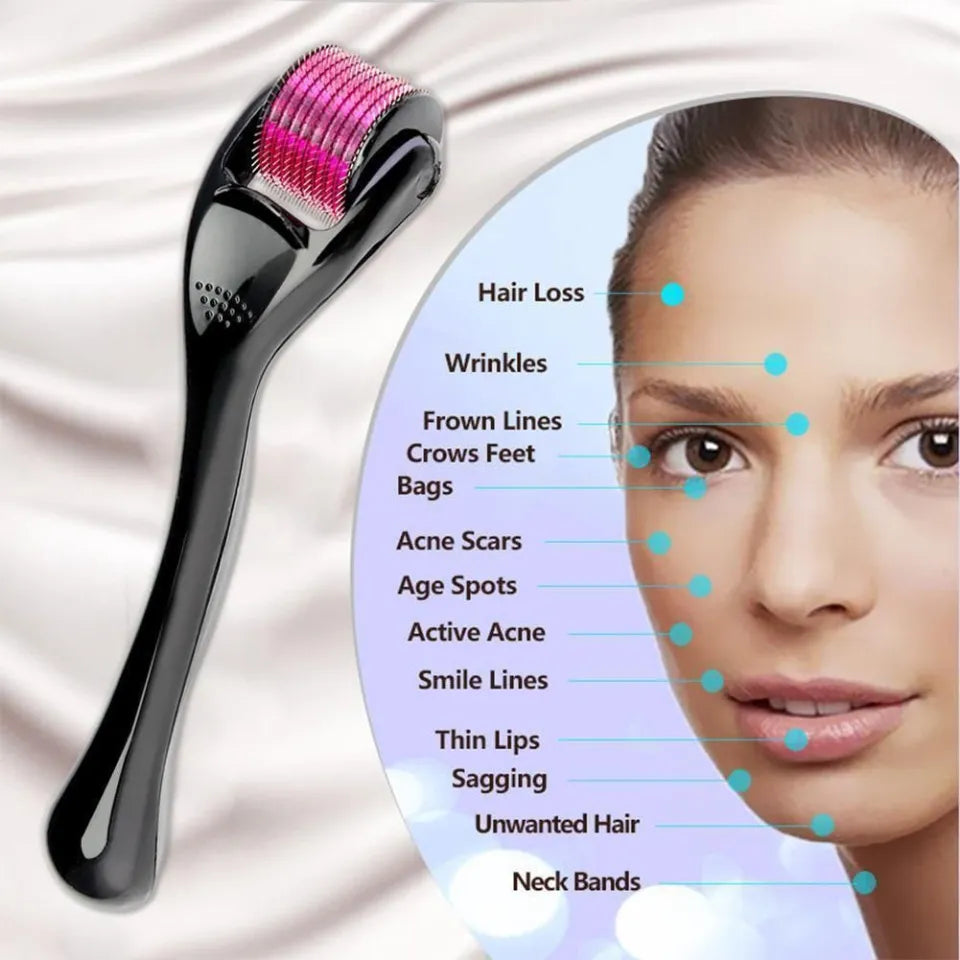 Derma Roller 0.5mm | Titanium Microneedle Facial Roller for Skin Care, Microdermabrasion & Microneedling Therapy