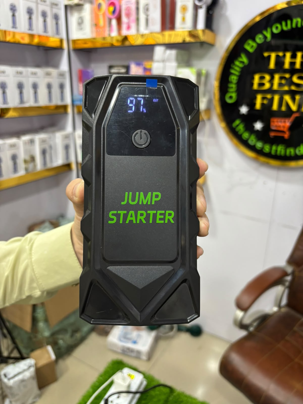 2000A Peak Current 4-in-1 Jump Starter with Air Pump, Power Bank & Flashlight