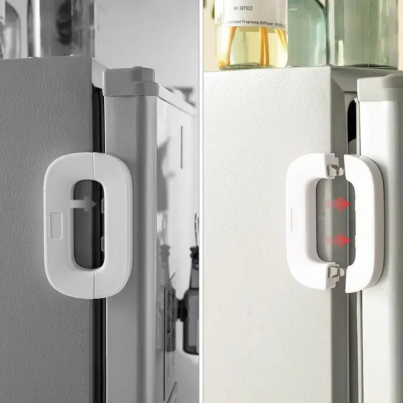 High Quality Refrigerator Door Lock – Child Safety & Baby Proof Fridge Lock – Strong Adhesive Keyless Design