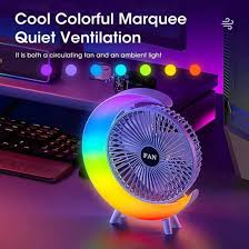Multi functional Colourful USB Chargeable Google Shape Desktop  Portable Fan