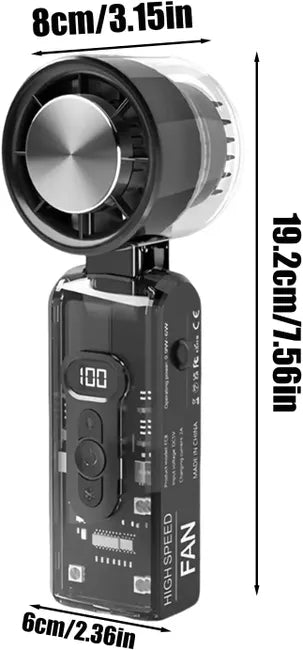 Semiconductor Turbo Fan – High-Speed Handheld Cooling Fan with Infinite Speed Settings