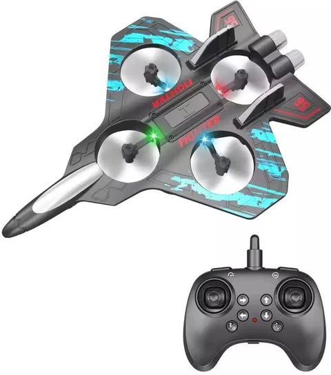 Thunder Charge VTOL RC Flying Fighter Drone – 2.4GHz Remote Control, LED Lights