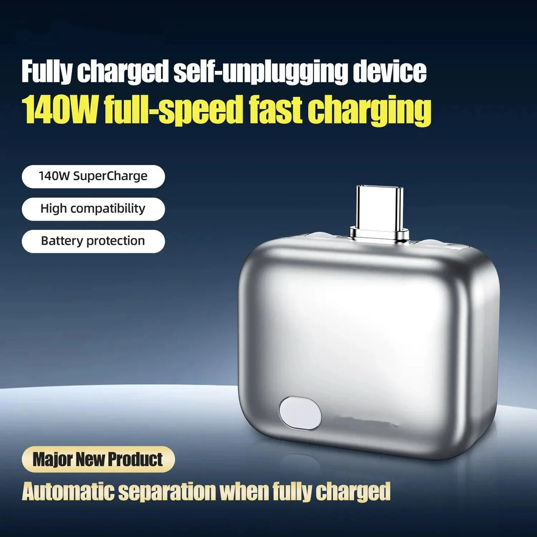 USB Type-C Fully Charged Auto Disconnector – 140W Fast Charging Power Cut Off, Battery Health Protector for Android, Tablet , Earbuds , Power Bank & Switch